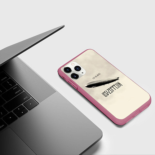 Чехол iPhone 11 Pro матовый Led Zeppelin: Fly / 3D-Малиновый – фото 3
