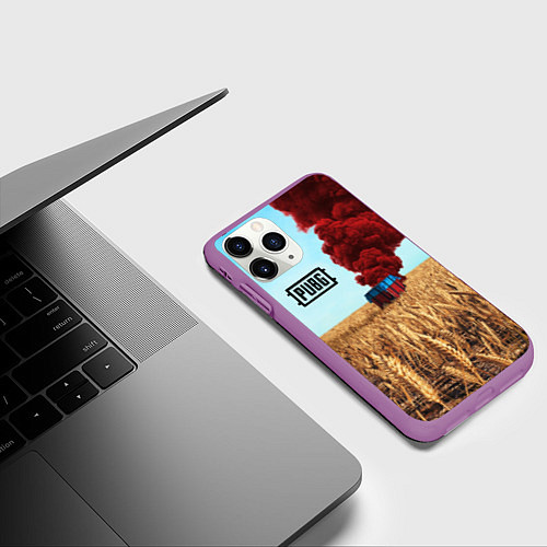 Чехол iPhone 11 Pro матовый PUBG Box / 3D-Фиолетовый – фото 3