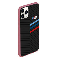 Чехол iPhone 11 Pro матовый BMW: M Tricolor Sport, цвет: 3D-малиновый — фото 2