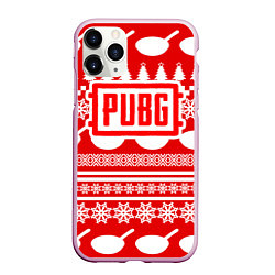 Чехол iPhone 11 Pro матовый PUBG: New Year, цвет: 3D-розовый