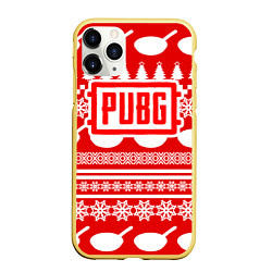 Чехол iPhone 11 Pro матовый PUBG: New Year, цвет: 3D-желтый