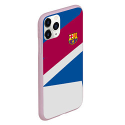 Чехол iPhone 11 Pro матовый FC Barcelona: Sport Geometry, цвет: 3D-розовый — фото 2