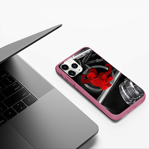Чехол iPhone 11 Pro матовый Мотивация ты сам / 3D-Малиновый – фото 3