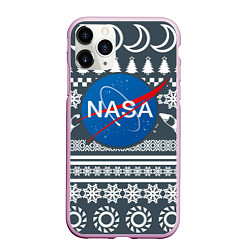 Чехол iPhone 11 Pro матовый NASA: New Year, цвет: 3D-розовый