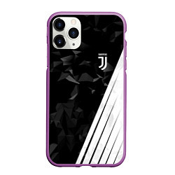 Чехол iPhone 11 Pro матовый FC Juventus: Abstract, цвет: 3D-фиолетовый