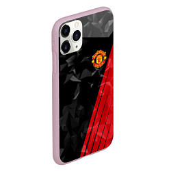 Чехол iPhone 11 Pro матовый FC Manchester United: Abstract, цвет: 3D-розовый — фото 2