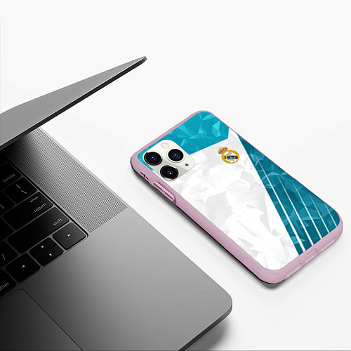 Чехол iPhone 11 Pro матовый FC Real Madrid: Abstract / 3D-Розовый – фото 3