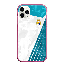 Чехол iPhone 11 Pro матовый FC Real Madrid: Abstract, цвет: 3D-малиновый