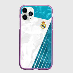 Чехол iPhone 11 Pro матовый FC Real Madrid: Abstract, цвет: 3D-фиолетовый