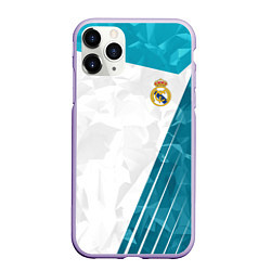 Чехол iPhone 11 Pro матовый FC Real Madrid: Abstract, цвет: 3D-светло-сиреневый