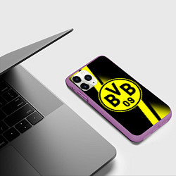 Чехол iPhone 11 Pro матовый FC Borussia Dortmund: Storm, цвет: 3D-фиолетовый — фото 2