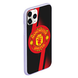 Чехол iPhone 11 Pro матовый FC Manchester United: Storm, цвет: 3D-светло-сиреневый — фото 2