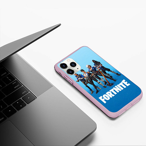 Чехол iPhone 11 Pro матовый Fortnite Stories / 3D-Розовый – фото 3