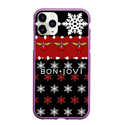 Чехол iPhone 11 Pro матовый Праздничный Bon Jovi, цвет: 3D-фиолетовый