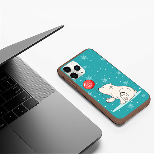 Чехол iPhone 11 Pro матовый Cold Bear / 3D-Коричневый – фото 3