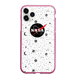 Чехол iPhone 11 Pro матовый NASA: Moonlight, цвет: 3D-малиновый