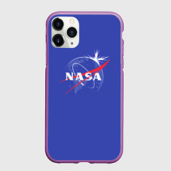 Чехол iPhone 11 Pro матовый NASA: Blue Space, цвет: 3D-фиолетовый