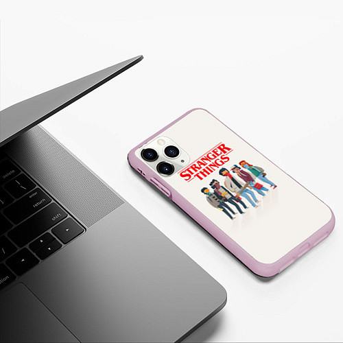 Чехол iPhone 11 Pro матовый Stranger Things Friends / 3D-Розовый – фото 3