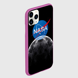 Чехол iPhone 11 Pro матовый NASA: Moon Rise, цвет: 3D-фиолетовый — фото 2
