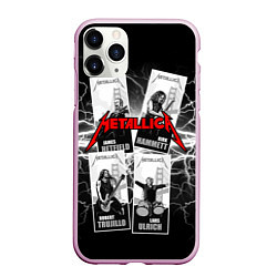 Чехол iPhone 11 Pro матовый Metallica Band, цвет: 3D-розовый