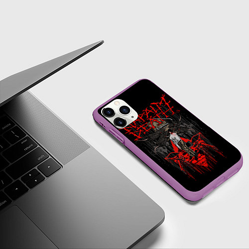 Чехол iPhone 11 Pro матовый Napalm Death / 3D-Фиолетовый – фото 3