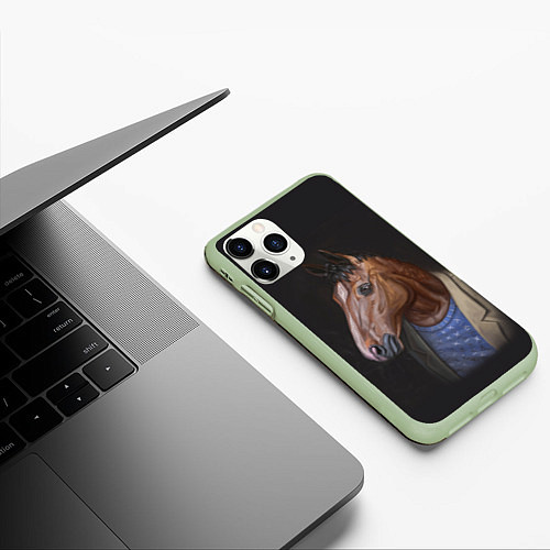 Чехол iPhone 11 Pro матовый BoJack / 3D-Салатовый – фото 3