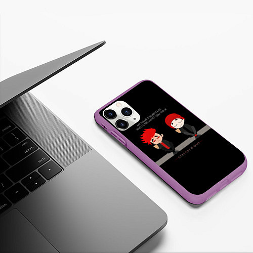 Чехол iPhone 11 Pro матовый 21 Pilots: Stressed Out / 3D-Фиолетовый – фото 3