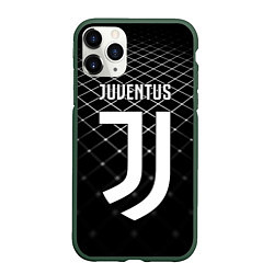 Чехол iPhone 11 Pro матовый FC Juventus: Black Lines, цвет: 3D-темно-зеленый