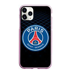 Чехол iPhone 11 Pro матовый FC PSG: Blue Lines, цвет: 3D-розовый