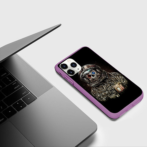 Чехол iPhone 11 Pro матовый NASA: Death Astronaut / 3D-Фиолетовый – фото 3
