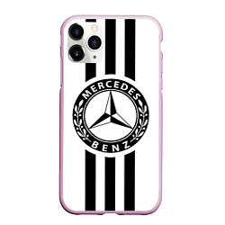 Чехол iPhone 11 Pro матовый Mercedes-Benz White, цвет: 3D-розовый