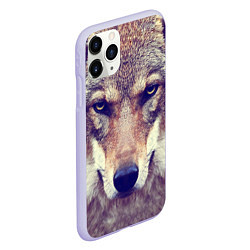 Чехол iPhone 11 Pro матовый Angry Wolf, цвет: 3D-светло-сиреневый — фото 2