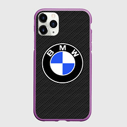Чехол iPhone 11 Pro матовый BMW CARBON БМВ КАРБОН, цвет: 3D-фиолетовый