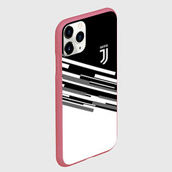 Чехол iPhone 11 Pro матовый FC Juventus: B&W Line, цвет: 3D-малиновый — фото 2