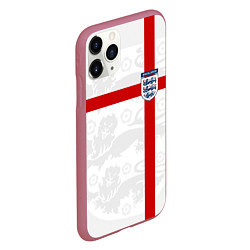 Чехол iPhone 11 Pro матовый Сборная Англии, цвет: 3D-малиновый — фото 2