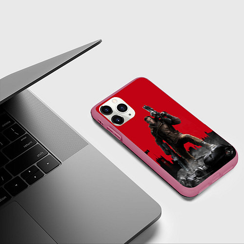 Чехол iPhone 11 Pro матовый Soldier: William Blaskovitz / 3D-Малиновый – фото 3
