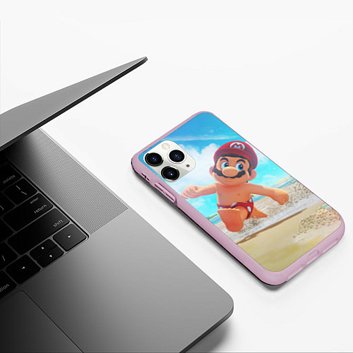 Чехол iPhone 11 Pro матовый Super Mario Summer Odyssey / 3D-Розовый – фото 3