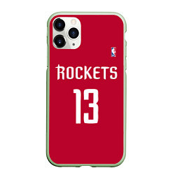 Чехол iPhone 11 Pro матовый Rockets: Houston 13, цвет: 3D-салатовый