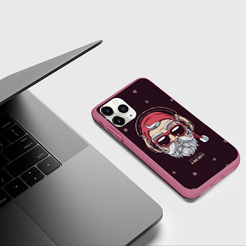 Чехол iPhone 11 Pro матовый Who was a bad boy? / 3D-Малиновый – фото 3