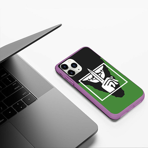 Чехол iPhone 11 Pro матовый Rainbow Six Siege: Caveira / 3D-Фиолетовый – фото 3