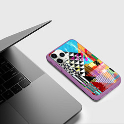 Чехол iPhone 11 Pro матовый RGB Geometry, цвет: 3D-фиолетовый — фото 2