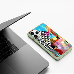Чехол iPhone 11 Pro матовый RGB Geometry, цвет: 3D-салатовый — фото 2