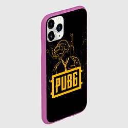 Чехол iPhone 11 Pro матовый PUBG: Black Soldier, цвет: 3D-фиолетовый — фото 2