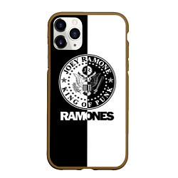 Чехол iPhone 11 Pro матовый Ramones B&W, цвет: 3D-коричневый