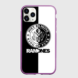 Чехол iPhone 11 Pro матовый Ramones B&W, цвет: 3D-фиолетовый
