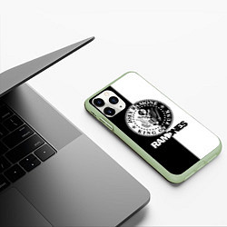 Чехол iPhone 11 Pro матовый Ramones B&W, цвет: 3D-салатовый — фото 2