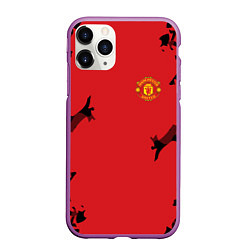 Чехол iPhone 11 Pro матовый FC Manchester United: Red Original, цвет: 3D-фиолетовый