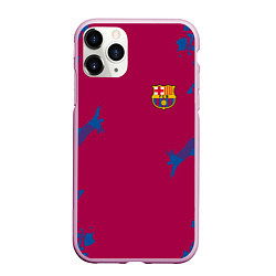 Чехол iPhone 11 Pro матовый FC Barcelona: Purple Original, цвет: 3D-розовый