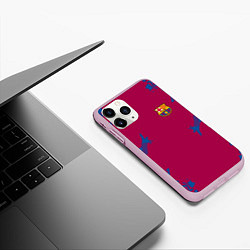 Чехол iPhone 11 Pro матовый FC Barcelona: Purple Original, цвет: 3D-розовый — фото 2