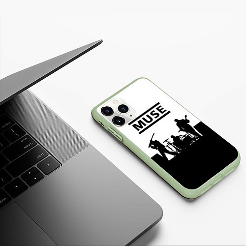 Чехол iPhone 11 Pro матовый Muse B&W / 3D-Салатовый – фото 3
